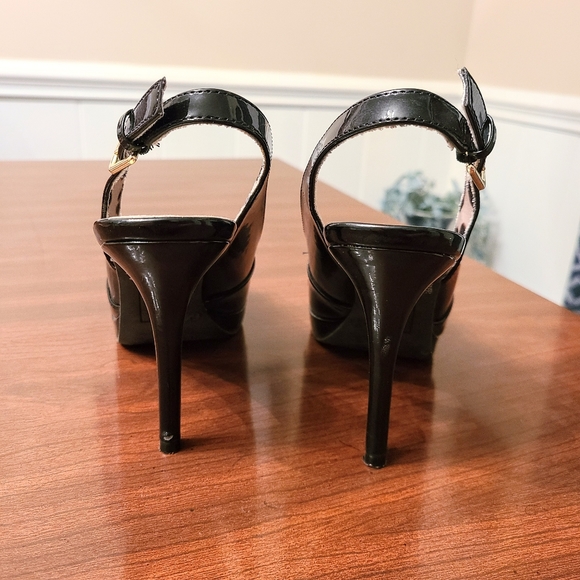 EUC Christian Siriano For Payless Black Criss-Cross Slingback 4 inch Heels - Picture 7 of 7